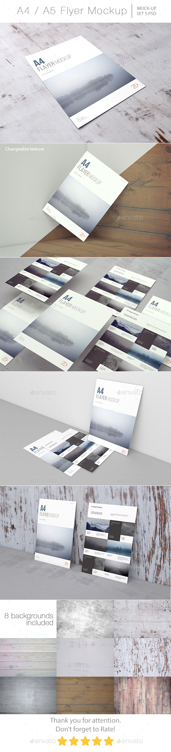 A4 / A5 Flyer Mockup - Product Mock-Ups Graphics