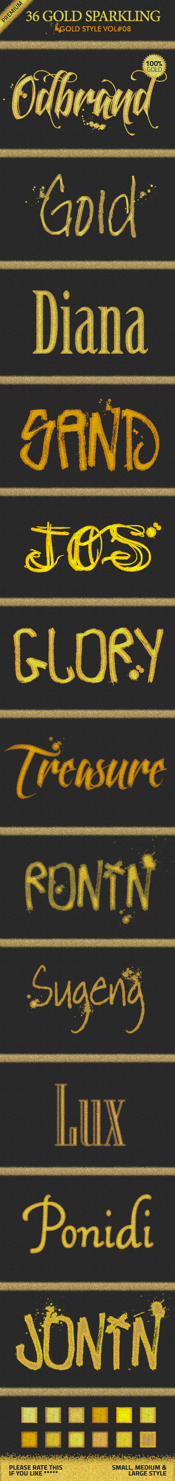 36 Gold Sparkling Styles Vol.8 - Text Effects Styles
