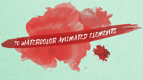 70 Watercolor Animated Elements