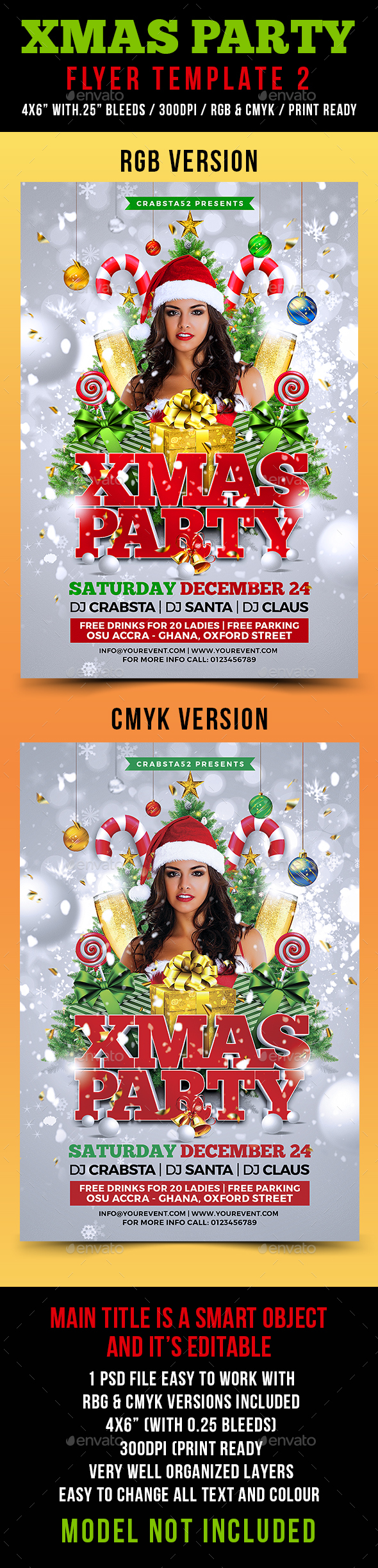 Xmas Party Flyer Template 2 - Flyers Print Templates