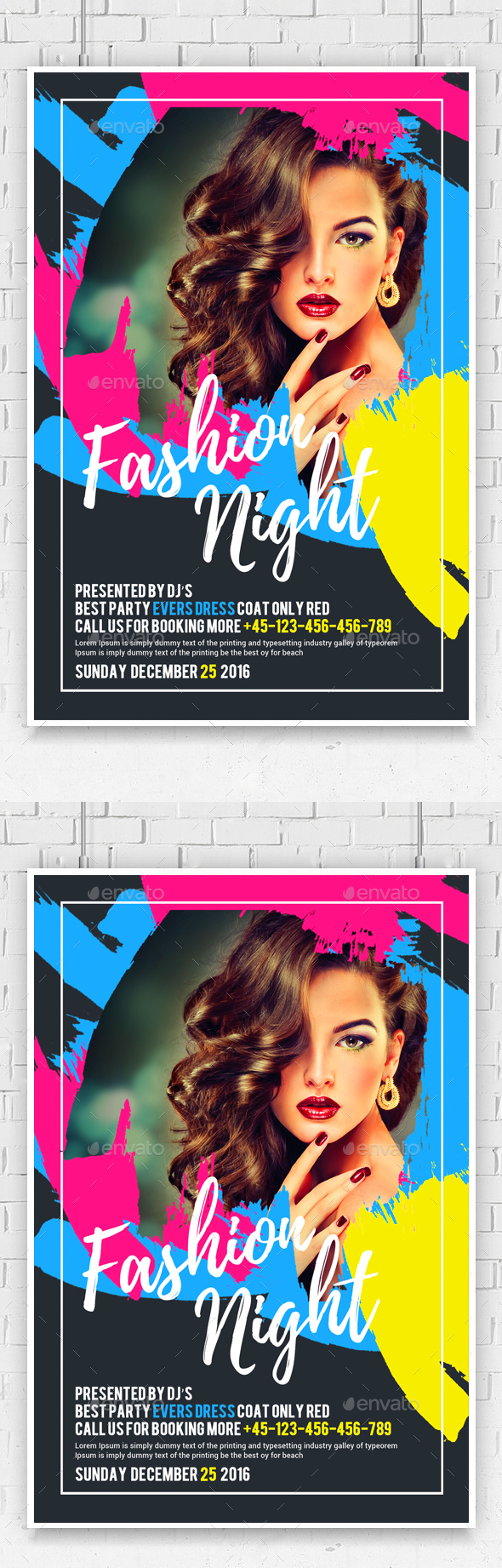 Fashion Night Glamour Flyer Psd - Clubs & Parties Events