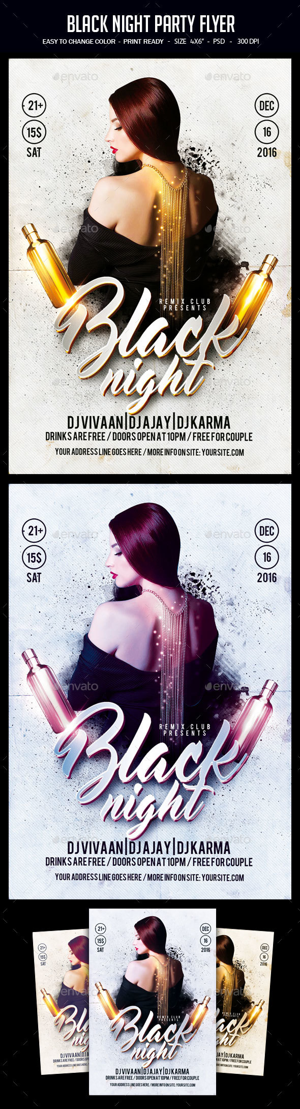 Black Night Party Flyer - Clubs & Parties Events