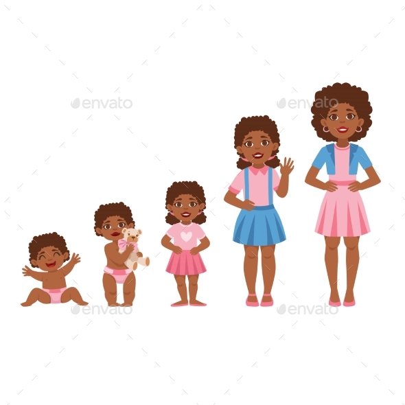 Girl Growing Stages by Top_Vectors GraphicRiver