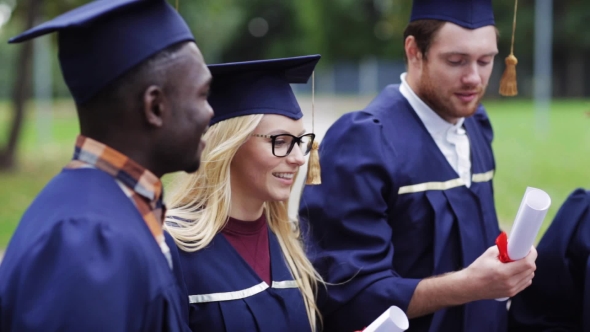 Happy Students In Mortar Boards With Diplomas 52 alt