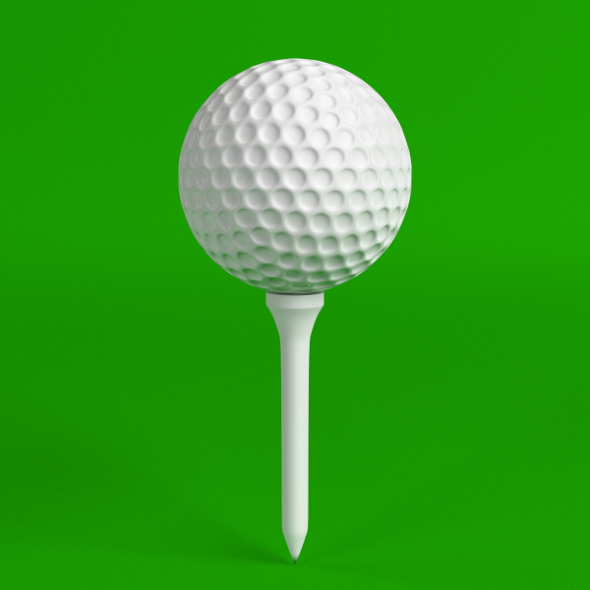 Golf ball and Tee set - 3DOcean Item for Sale