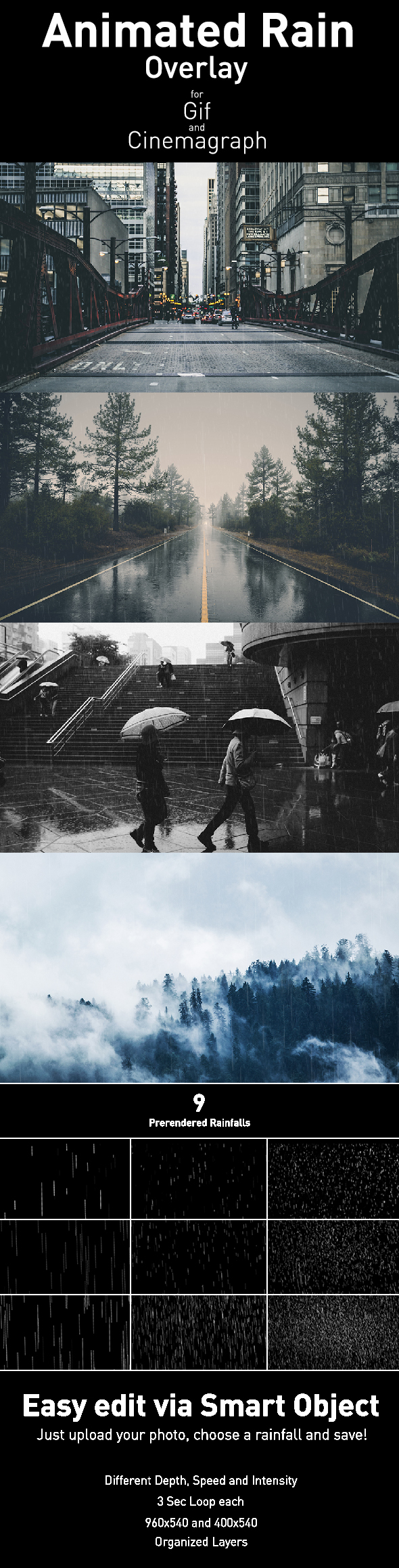 Animated Rain Overlay - Photoshop Add-ons