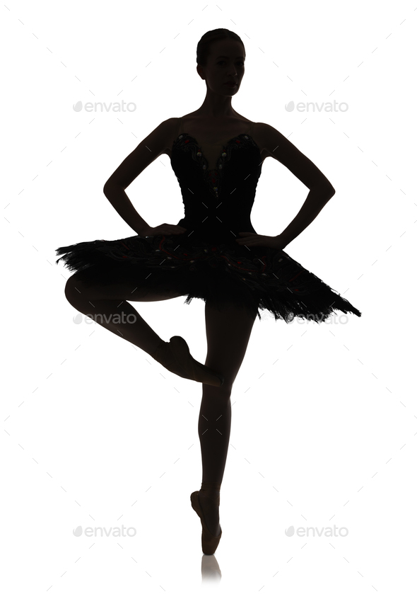 Graceful ballerina dancing the pose attitude en avant Stock Photo - Alamy