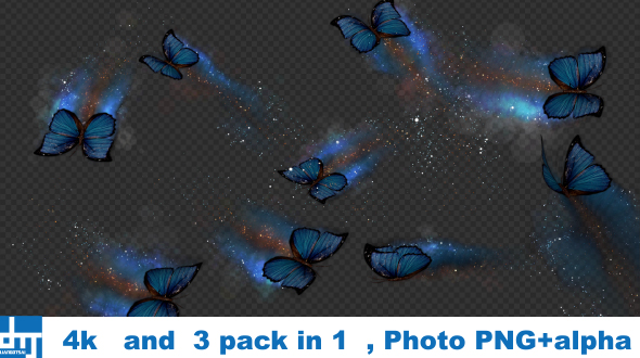 Blue Butterfly Dynamic Flying Particle Tail