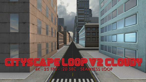 Cityscape Loop 2 Cloudy 4k