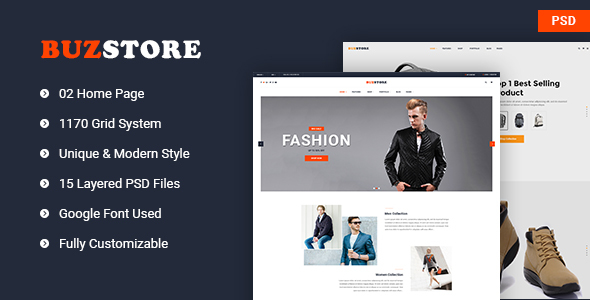 Buzstore - Fashion/Clothing eCommerce PSD Template