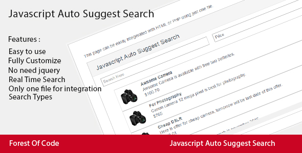 Javascript Auto Suggest - CodeCanyon 18576119