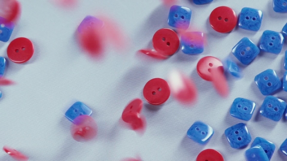 Mixed Colored Bright Falling Sewing Buttons. Sewing Thread. Hobby Tool alt