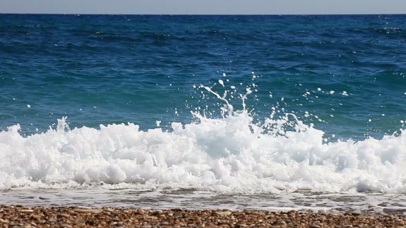 Background Of Waves Of The Sea On The Beautiful Pebble Beach. alt
