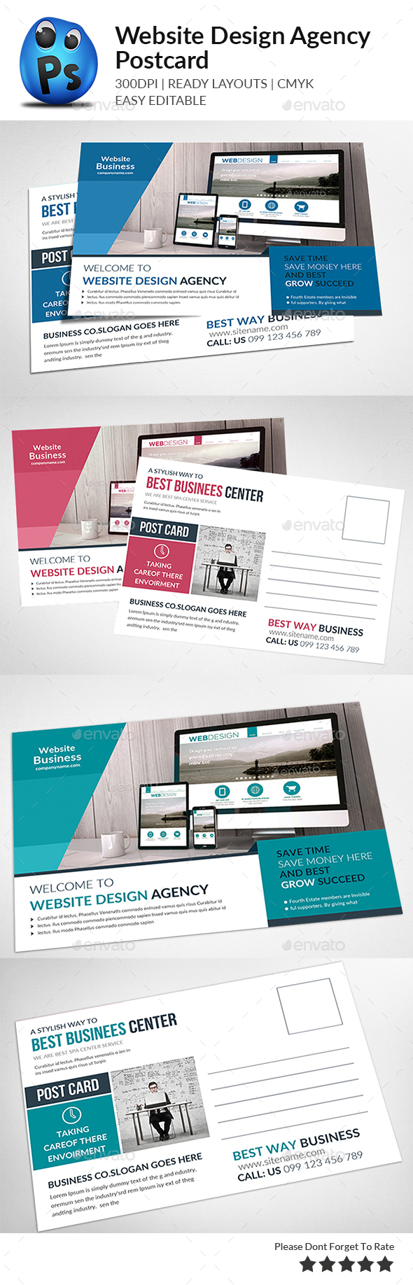 Website Design Agency Postcards - Cards & Invites Print Templates