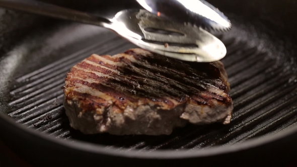 Grilled Steak On The Grill Pan