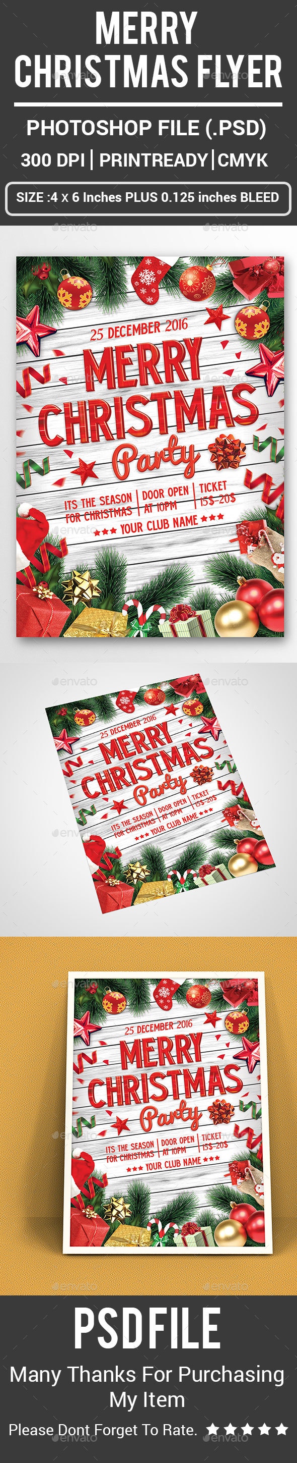 Merry Christmas Flyer - Clubs & Parties Events