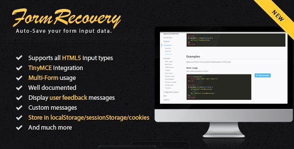 jQuery Form Recover - CodeCanyon 18610524