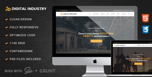 Digital Industry - Industrial Business HTML Template - Business Corporate
