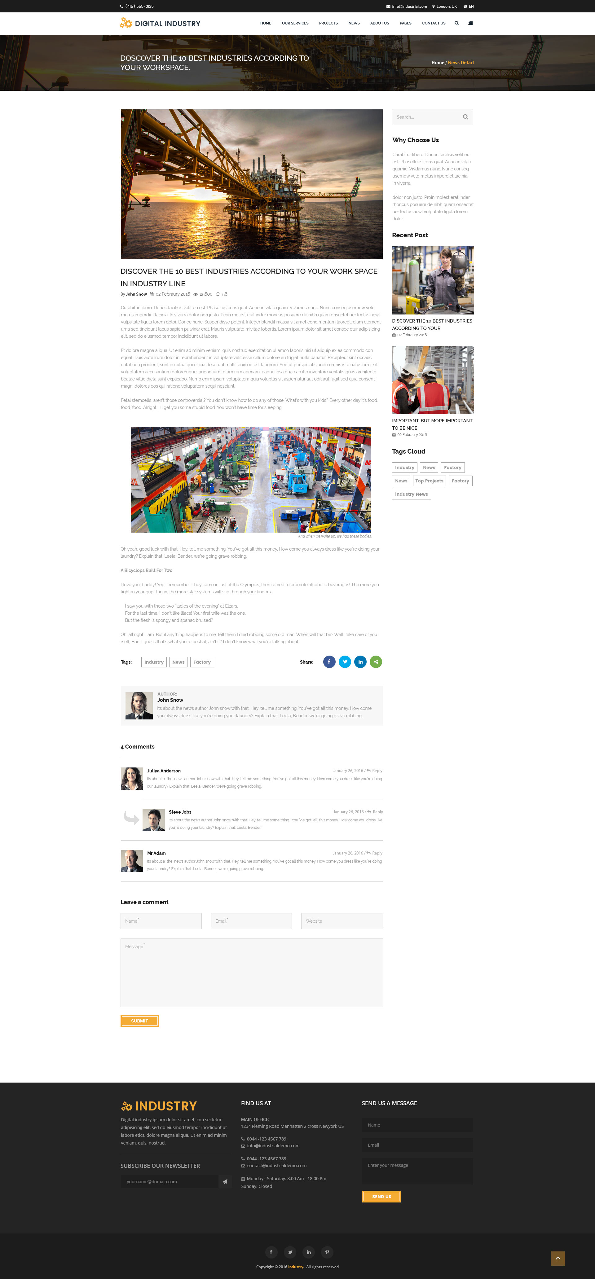 digital industry - industrial business html templatetrendylayers digital industry - industrial business html templatetrendylayers, Presentation templates