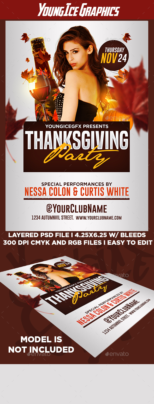 Thanksgiving Party Flyer Template - Clubs & Parties Events