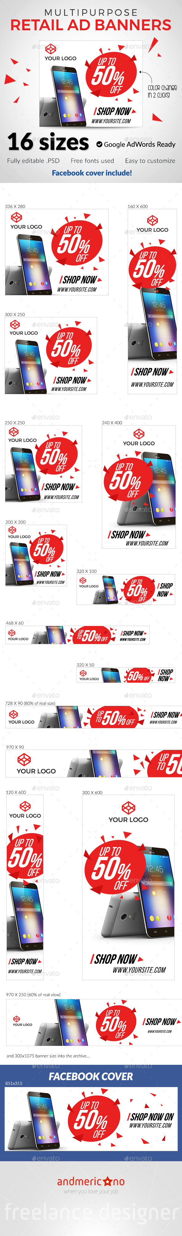 Retail Sale Banners - Banners & Ads Web Elements