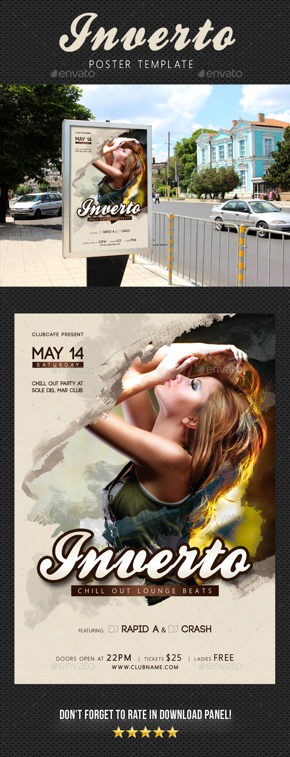 Inverto Music Poster 2 - Signage Print Templates