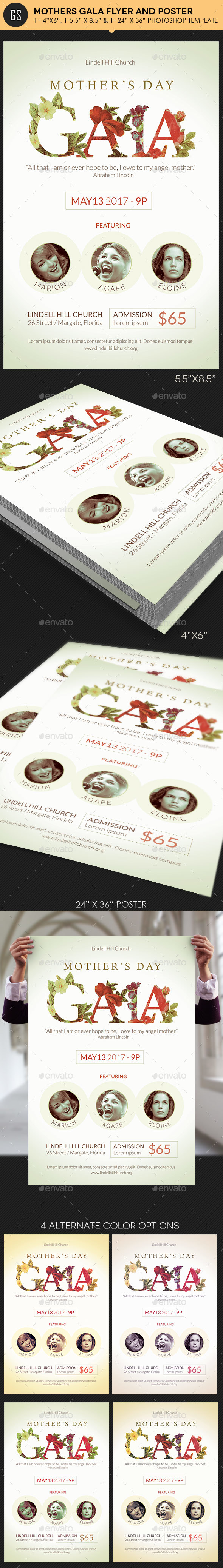 Mothers Gala Flyer Poster Template - Events Flyers