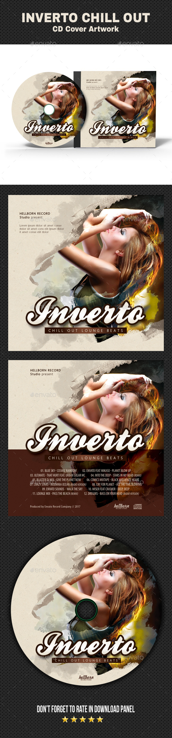 Inverto Music CD Cover 2 - CD & DVD Artwork Print Templates
