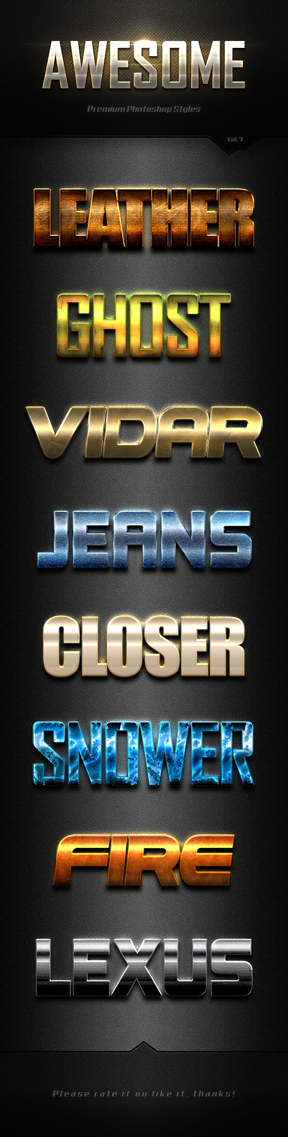 Photoshop Text Effects Vol.7 - Text Effects Styles