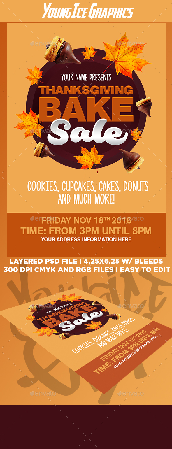 thanksgiving bake sale flyer template by youngicegfx graphicriver thanksgiving donation flyer