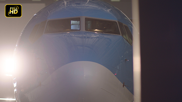 Airplane Reveal In Hangar, Stock Footage | VideoHive