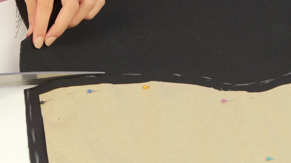 Scissors Cut Fabric. alt