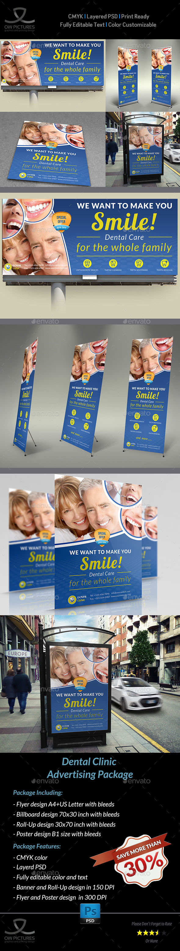 Dental Clinic Advertising Bundle - Signage Print Templates