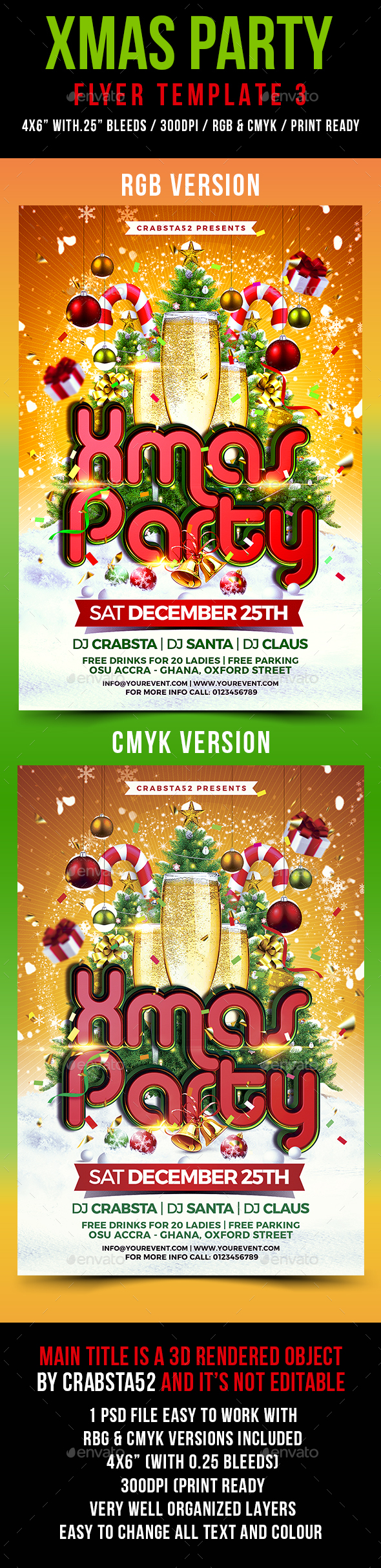 Xmas Party Flyer Template 3 - Holidays Events
