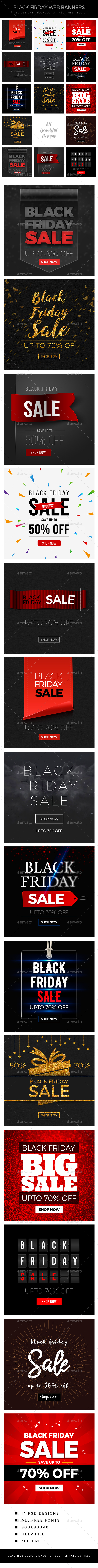 Black Friday Banners - Banners & Ads Web Elements