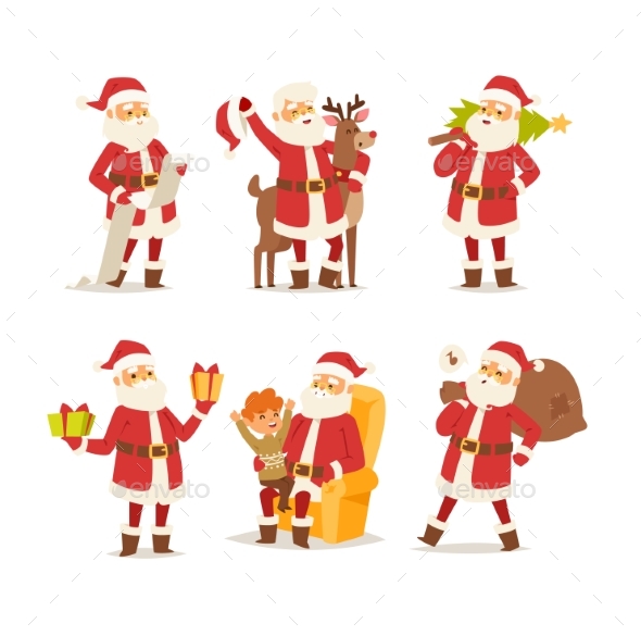 Christmas Santa Claus Vector Illustration. - Characters Vectors