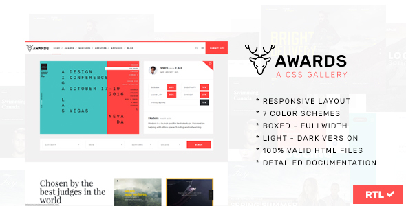 Special Awards | CSS Gallery Nominees Website Showcase Responsive Template