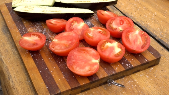 Cutted Vegetables Prepared For BBQ