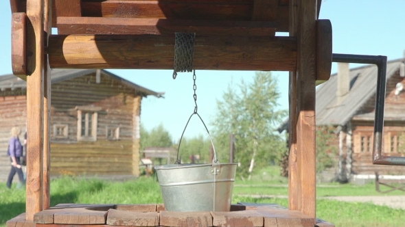 Concepts And Ideas Preservation Of Environment. Well. Empty Bucket,