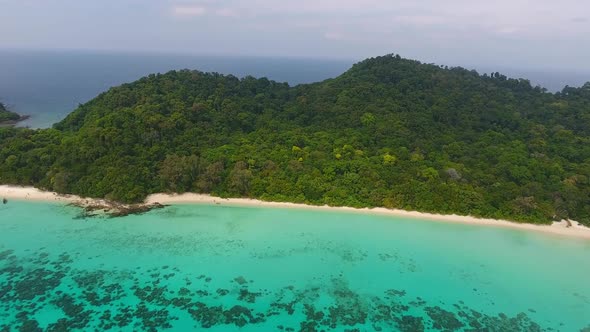 Aerial Video of Beach, Rocks and Sea in Thailand alt