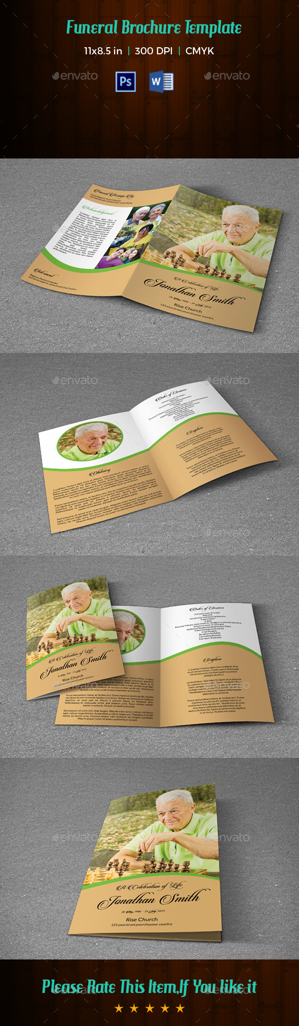Funeral program Template-V138 - Informational Brochures