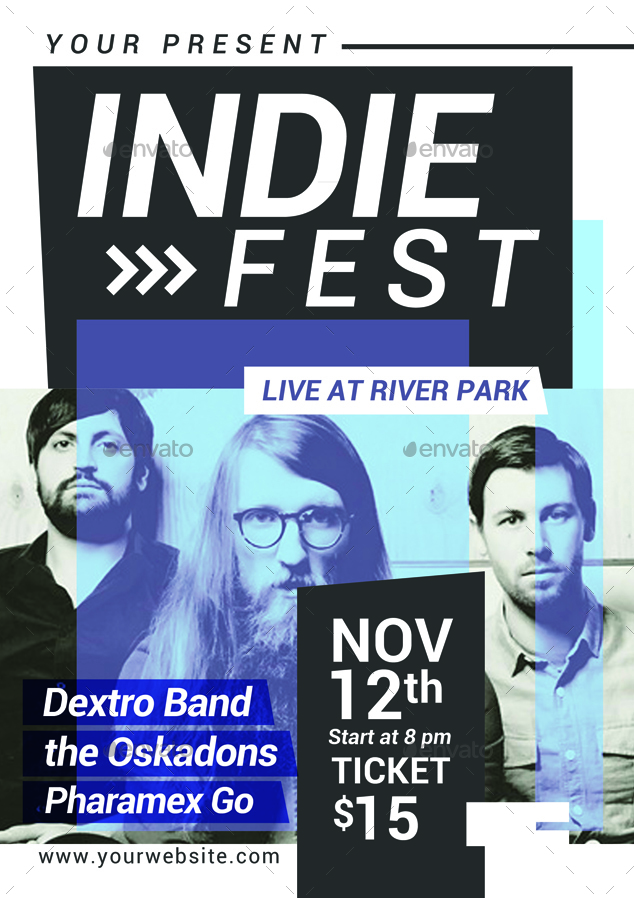 Indie Fest Flyer, Print Templates | GraphicRiver