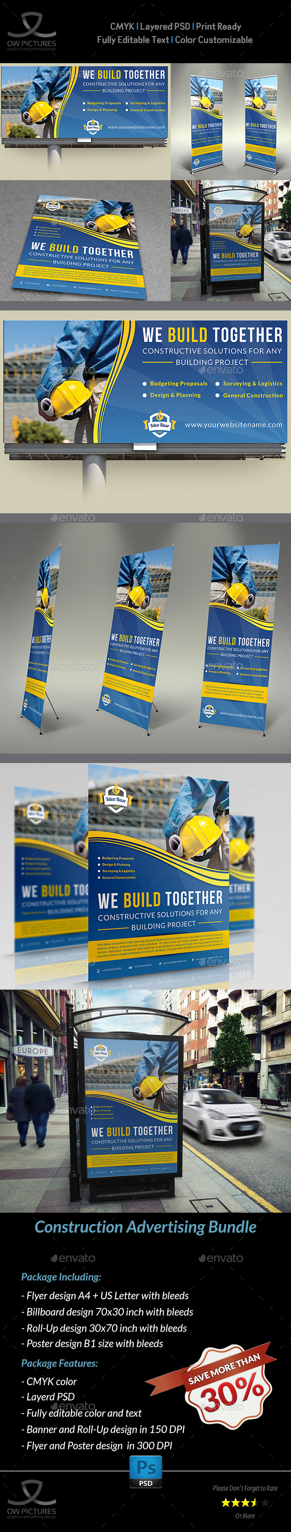 Construction Advertising Bundle Vol.3 - Signage Print Templates