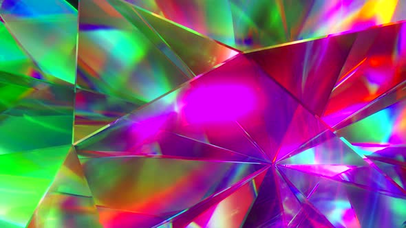 The Light Passes Through the Facets of a Slowly Rotating Diamond alt