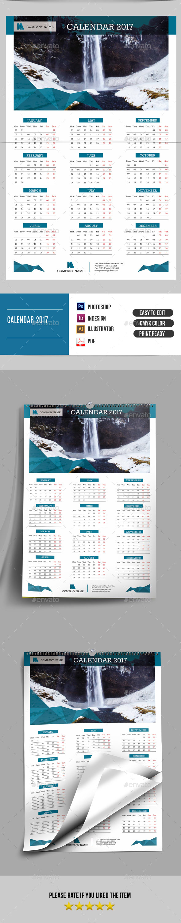 Wall Calendar 2017 | Updated -V10 - Calendars Stationery
