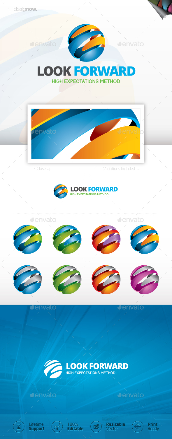 Look Forward Logo - 3d Abstract