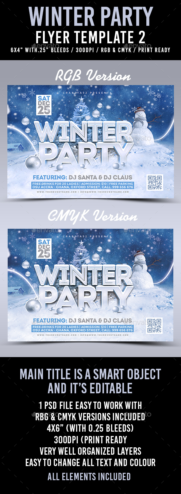 Winter Party Flyer Template 2 - Flyers Print Templates