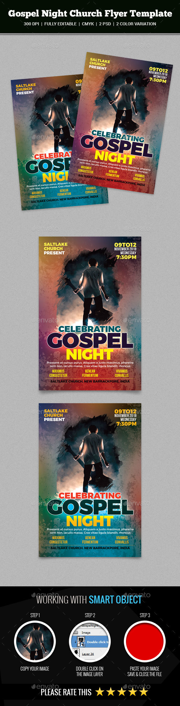 Gospel Night Church Flyer - Church Flyers