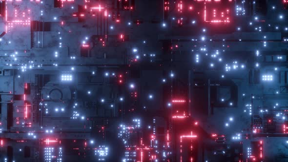 Sci Fi Digital Glowing Circuit Backdrop alt