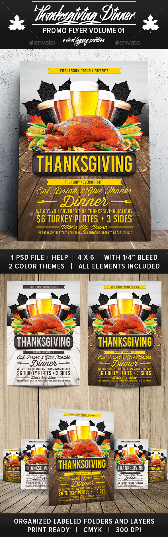 Thanksgiving Dinner V01 - Flyers Print Templates